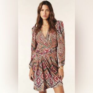 ba&sh “Tola” Velvet Sequin Gem-Tone Mini- Dress, Size L. NWT